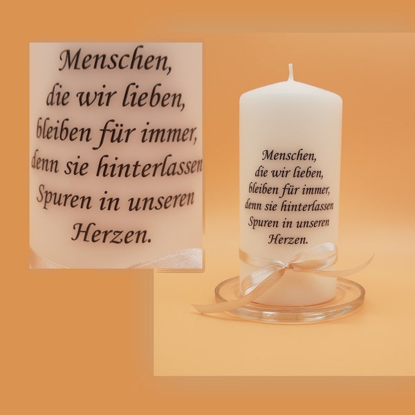 Trauerkerze mit spruch Etsy.de
