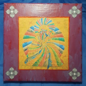 Padmasambhava | Guru Rinpoche | rainnow body | mixed media painting