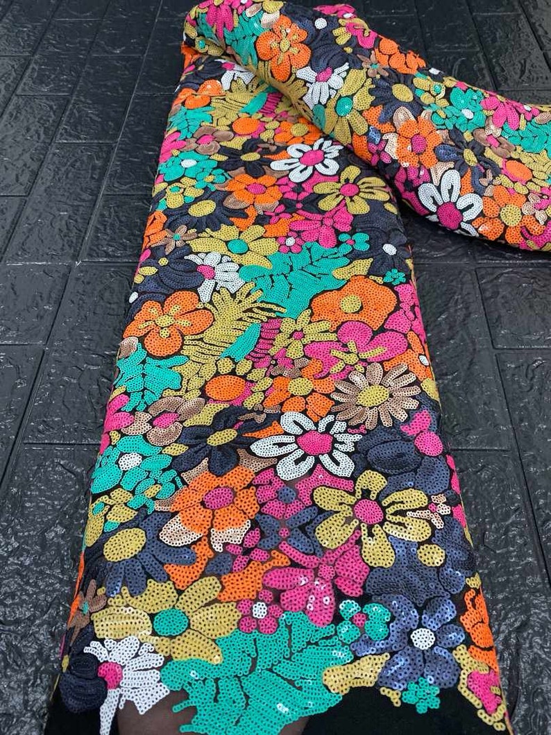 Sequins Fabric by the yard Tulle Lace Fabric. Fashion Lace | Etsy