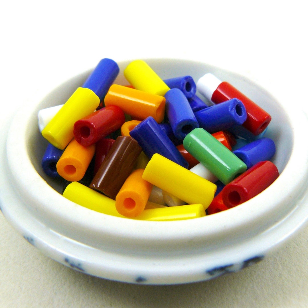 COLOR MIX WAMPUM Assortment 4 X 10 Mm Czech Opaque Glass Tube Etsy
