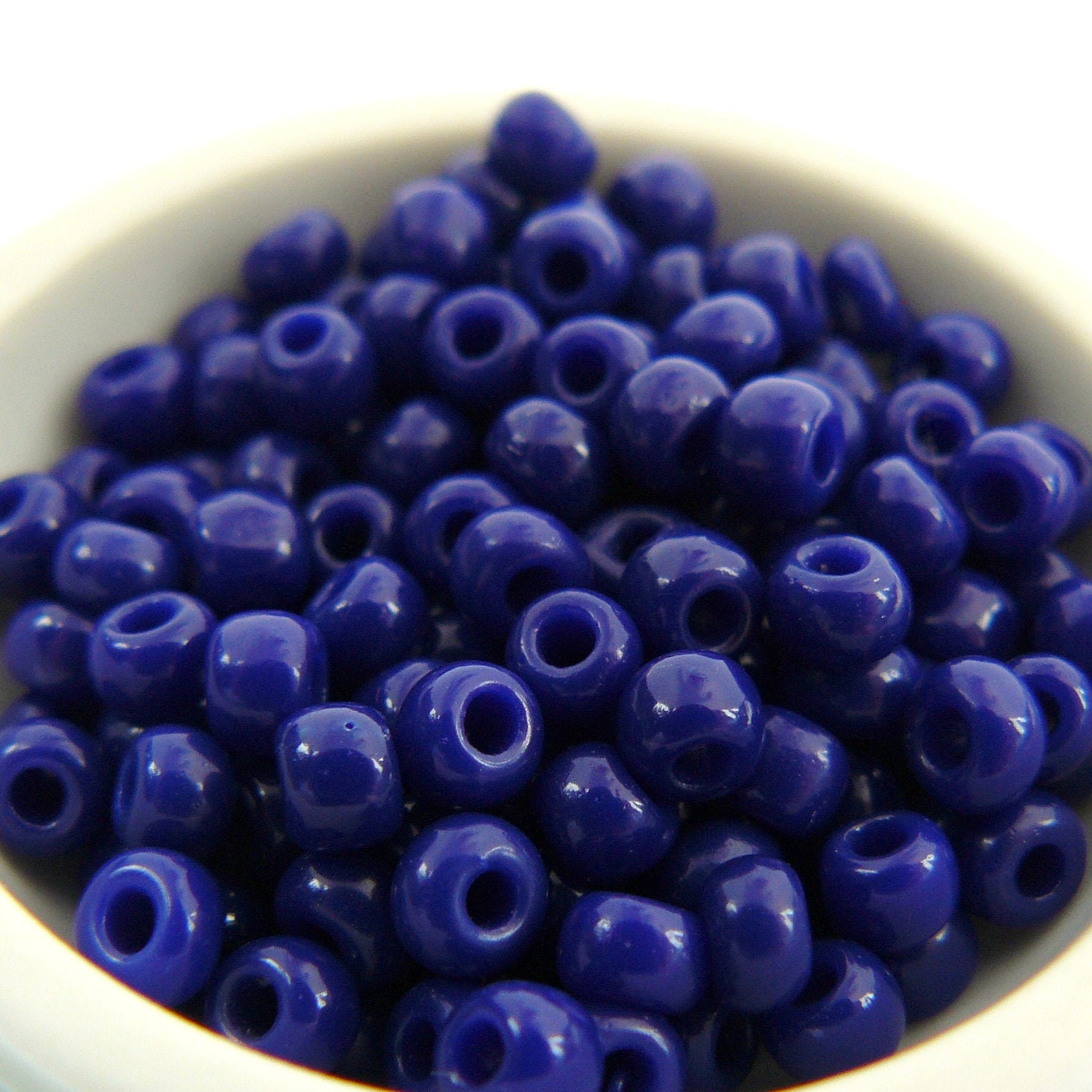 Antique Glass Nailhead Beads - TSP Cobalt Blue 4mm Round