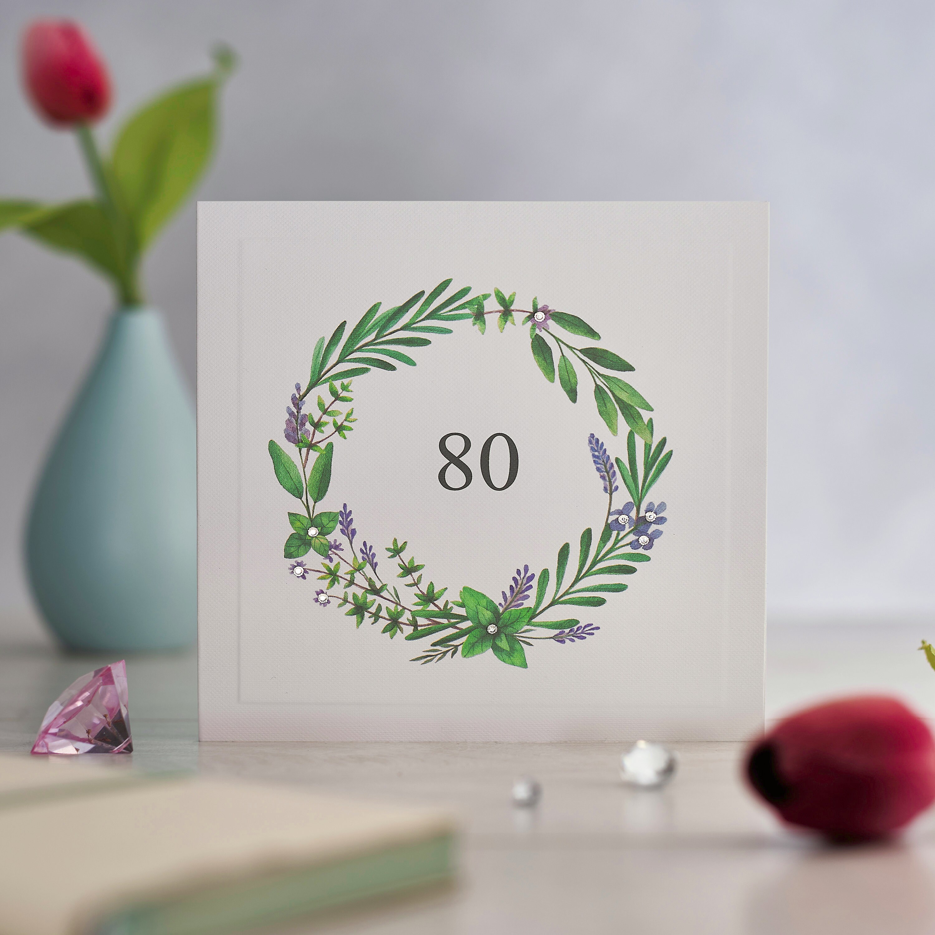 Floral 80th Birthday Card Etsy