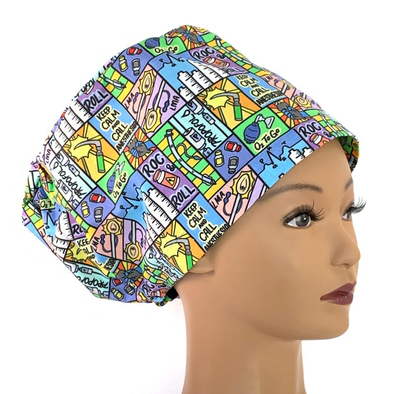 Anesthesia Scrub Cap, Women's Keep Calm Scrub Hat, Anesthesiology CRNA ...