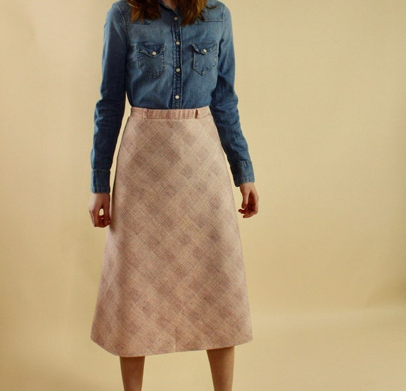 Vintage pastel plaid skirt | vintage a-line skirt… - image 9