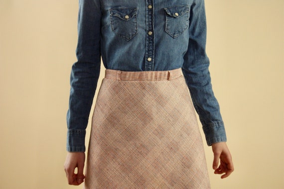 Vintage pastel plaid skirt | vintage a-line skirt… - image 8