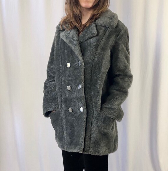 Vintage Faux Fur Coat | Short Teddy Coat | Faux Fur Jacket |80s Coat