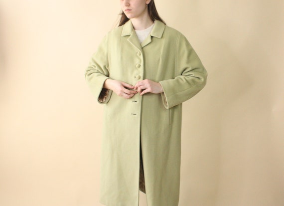 Vintage 1960s Green Cashmere Coat | Pastel Coat |… - image 6