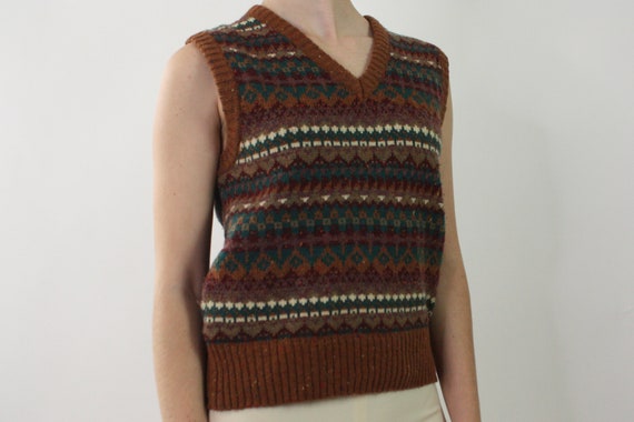 Vintage 1990s Sweater Vest | Fair Isle Sweater Ve… - image 2