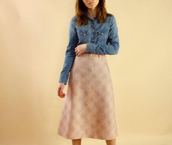 Vintage pastel plaid skirt | vintage a-line skirt… - image 6