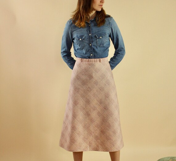 Vintage pastel plaid skirt | vintage a-line skirt… - image 5