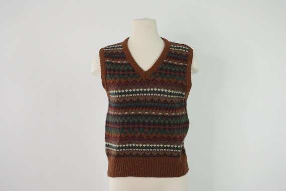 Vintage 1990s Sweater Vest | Fair Isle Sweater Ve… - image 3