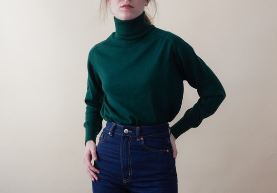 1970s forest green wool turtleneck | wool turtlen… - image 3