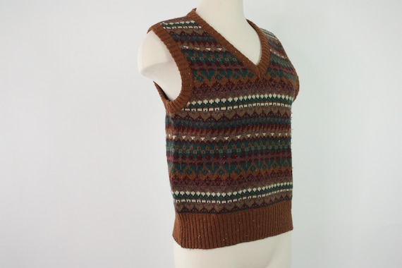 Vintage 1990s Sweater Vest | Fair Isle Sweater Ve… - image 5