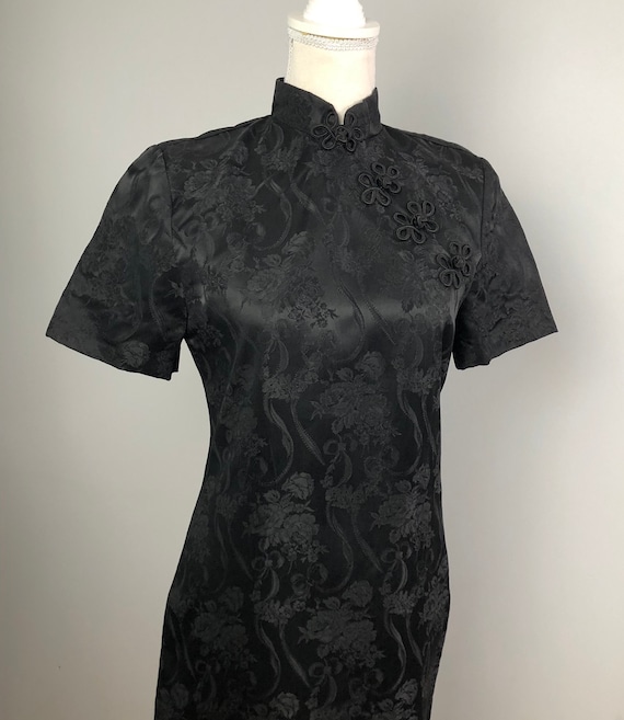 Vintage Qipao Dress | Black Cheongsam Dress | Wed… - image 3