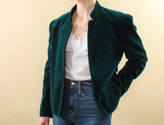 1970s velvet blazer | green velvet jacket | manda… - image 2