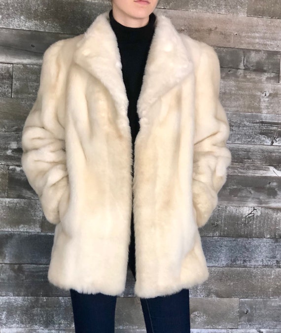 Vintage Lilli Ann Faux Fur Jacket | Women's White… - image 9