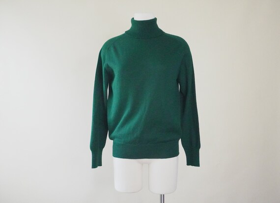 1970s forest green wool turtleneck | wool turtlen… - image 4