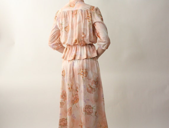 1970s floral two piece set | blouson dress | vint… - image 6