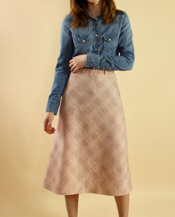 Vintage pastel plaid skirt | vintage a-line skirt… - image 3