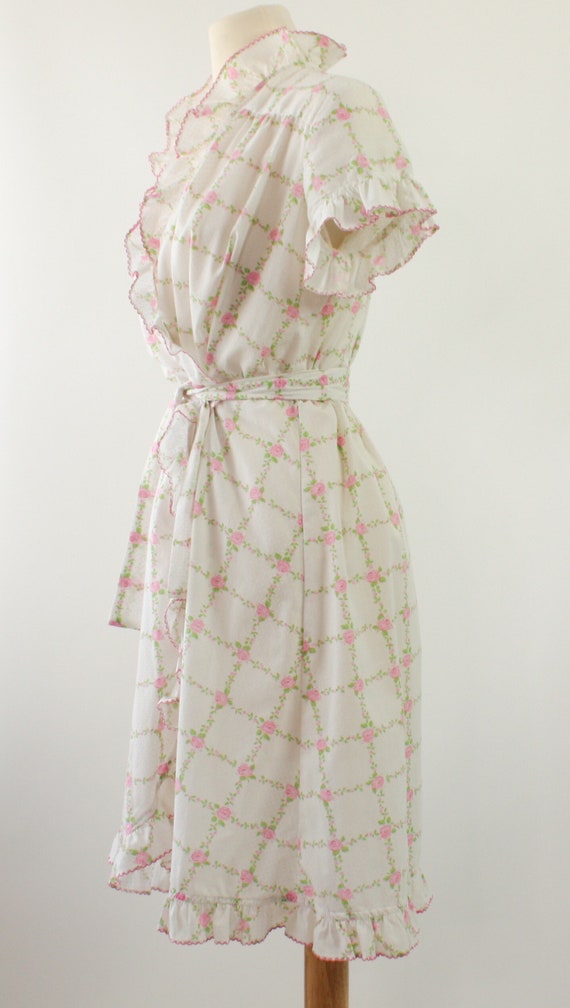 swiss dot house dress | cotton robe | ruffle | lo… - image 6