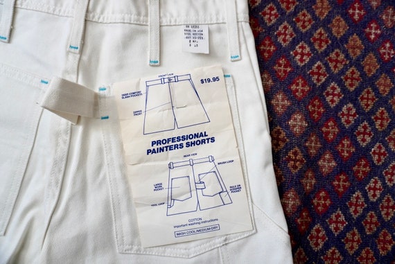 1970s deadstock white denim carpenter shorts | vi… - image 2