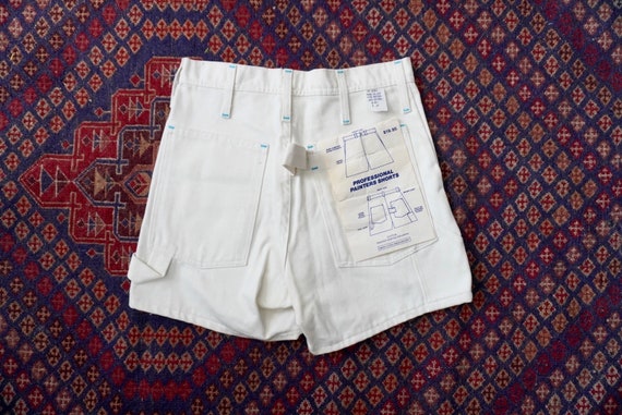 1970s deadstock white denim carpenter shorts | vi… - image 1