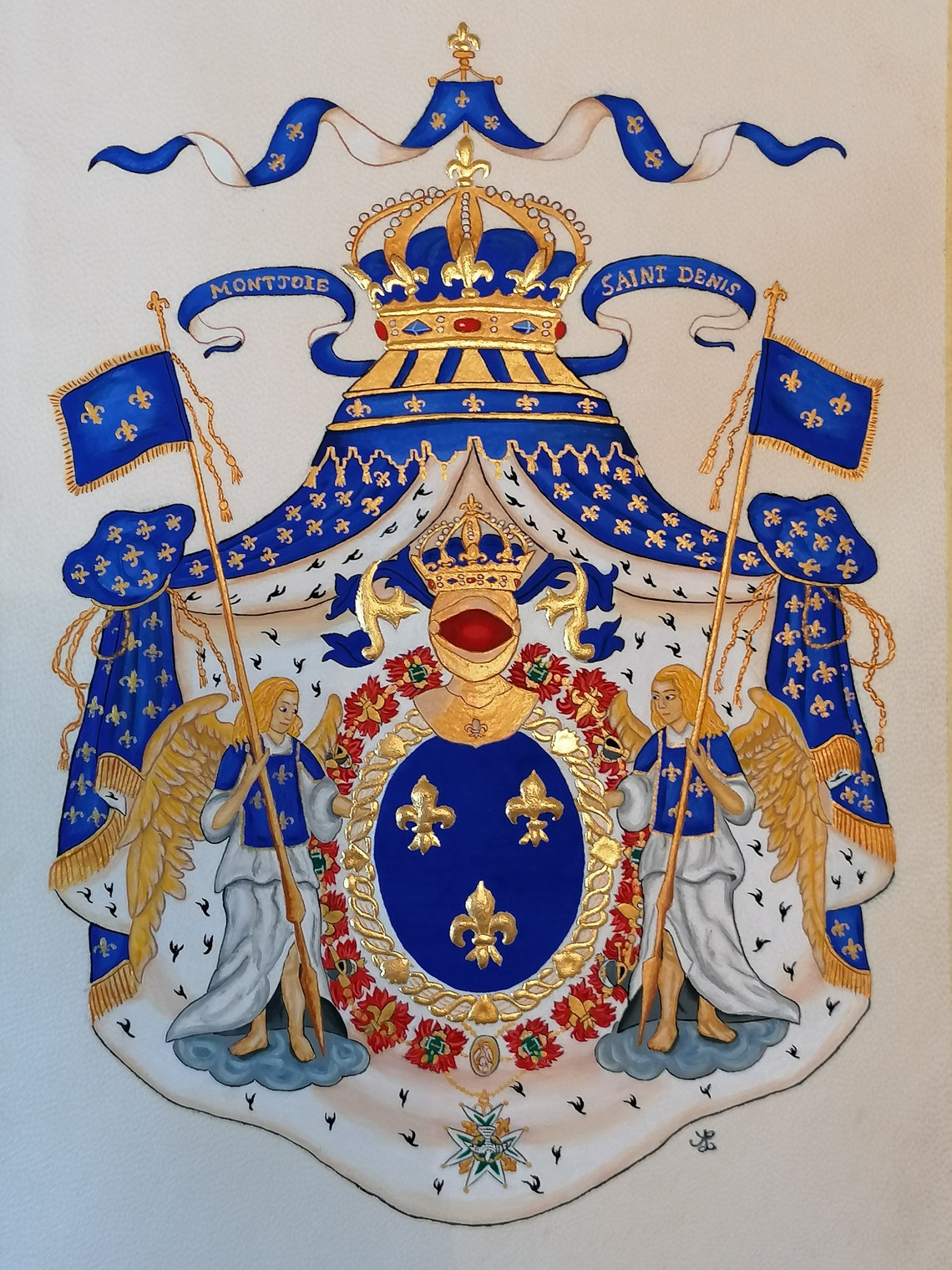 Enluminure Armoiries des Rois de France Etsy