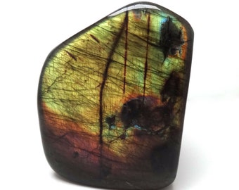 Polished Spectralite Labradorite Slab with Golden Purple