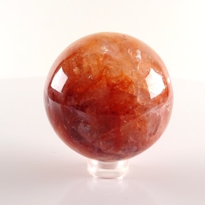 Fiery Red Hematite Part Tangerine Quartz Sphere