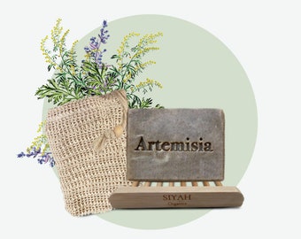 ARTEMISIA (Annua) Dermatoligical Organic Handmade Soap W/ Soap Dish