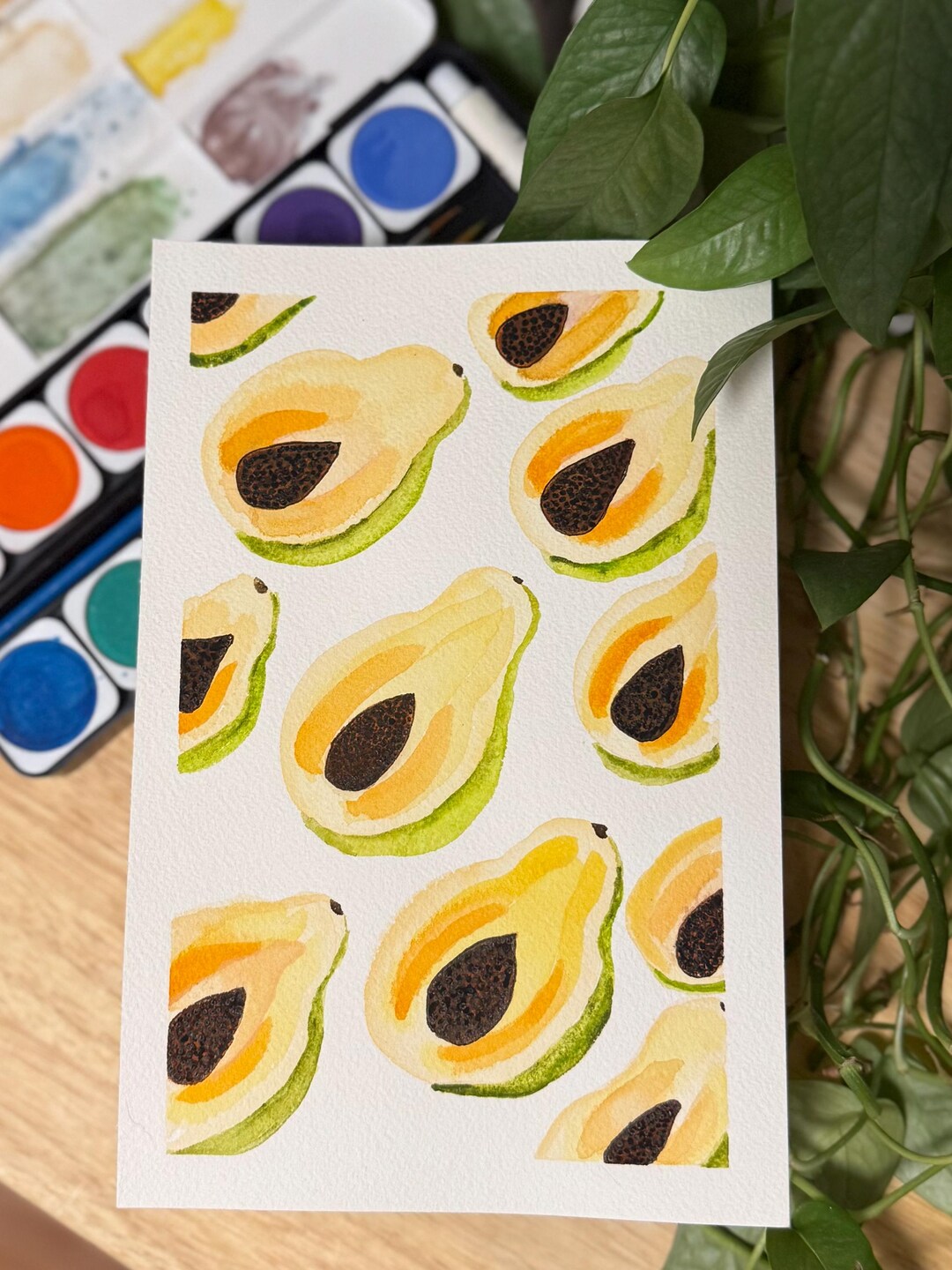 Papaya - Original Watercolor Art Print - Etsy