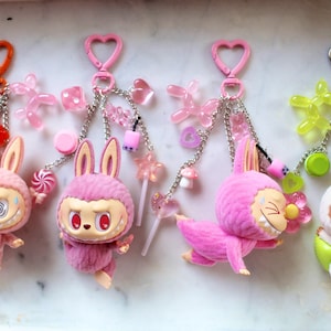 Handmade Lazy Yoga Labubu Keychain Custom Monsters Labubu Figure | Authentic | Cute Collectible Gift