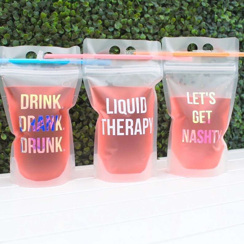 Drink Pouches For Adults Party Pouches Personalized Drink Etsy