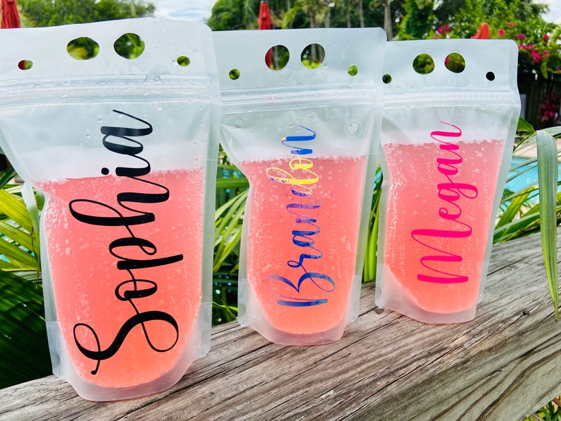 Adult Drink Pouch Party Pouches Personalized Drink | Etsy