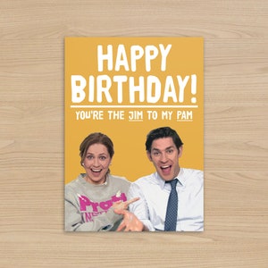 Carte d'anniversaire de Jim et Pam | La carte d'anniversaire Office US | Tu es le Jim de ma Pam | Cadeau d'anniversaire drôle |