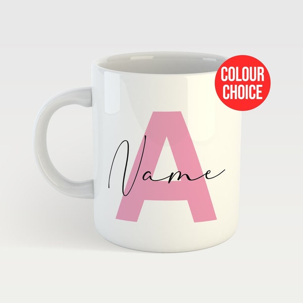 Personalisierte Name und Initiale Tasse | Buchstabe Tasse | Benutzerdefinierte Namenstasse | Personalisiertes Geschenk Monogramm