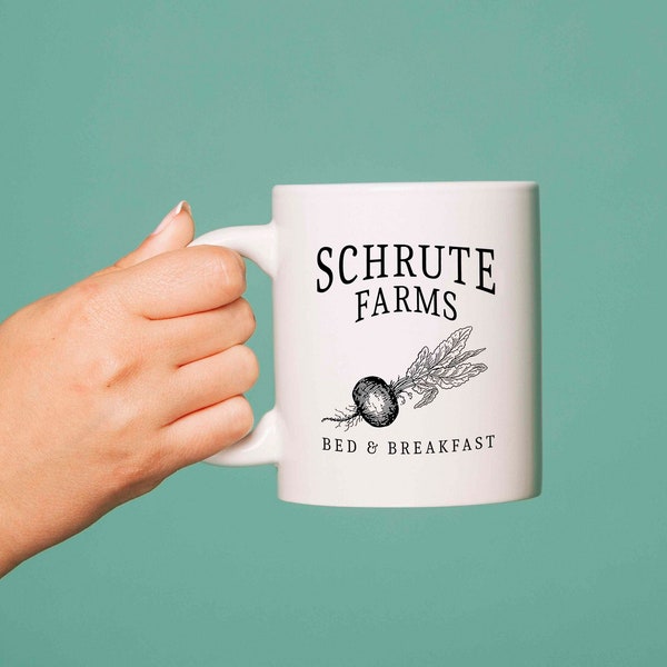 Le bureau - tasse des fermes Schrute | La carte d'anniversaire Office US | Cadeau tasse Dwight Schrute | Ensemble cadeau carte et tasse | la carte d'anniversaire du bureau |