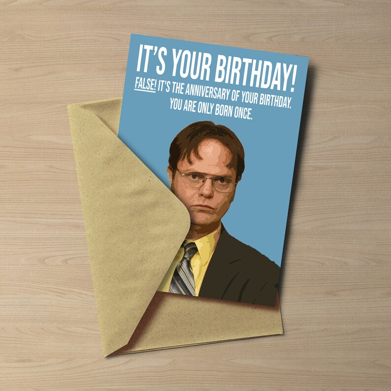 dwight schrute birthday card the office us birthday card etsy