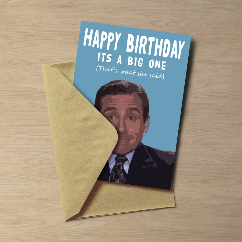 Michael Scott Birthday Card The Office US Birthday Card Thats What She Said Card Funny Birthday Gift 画像 2