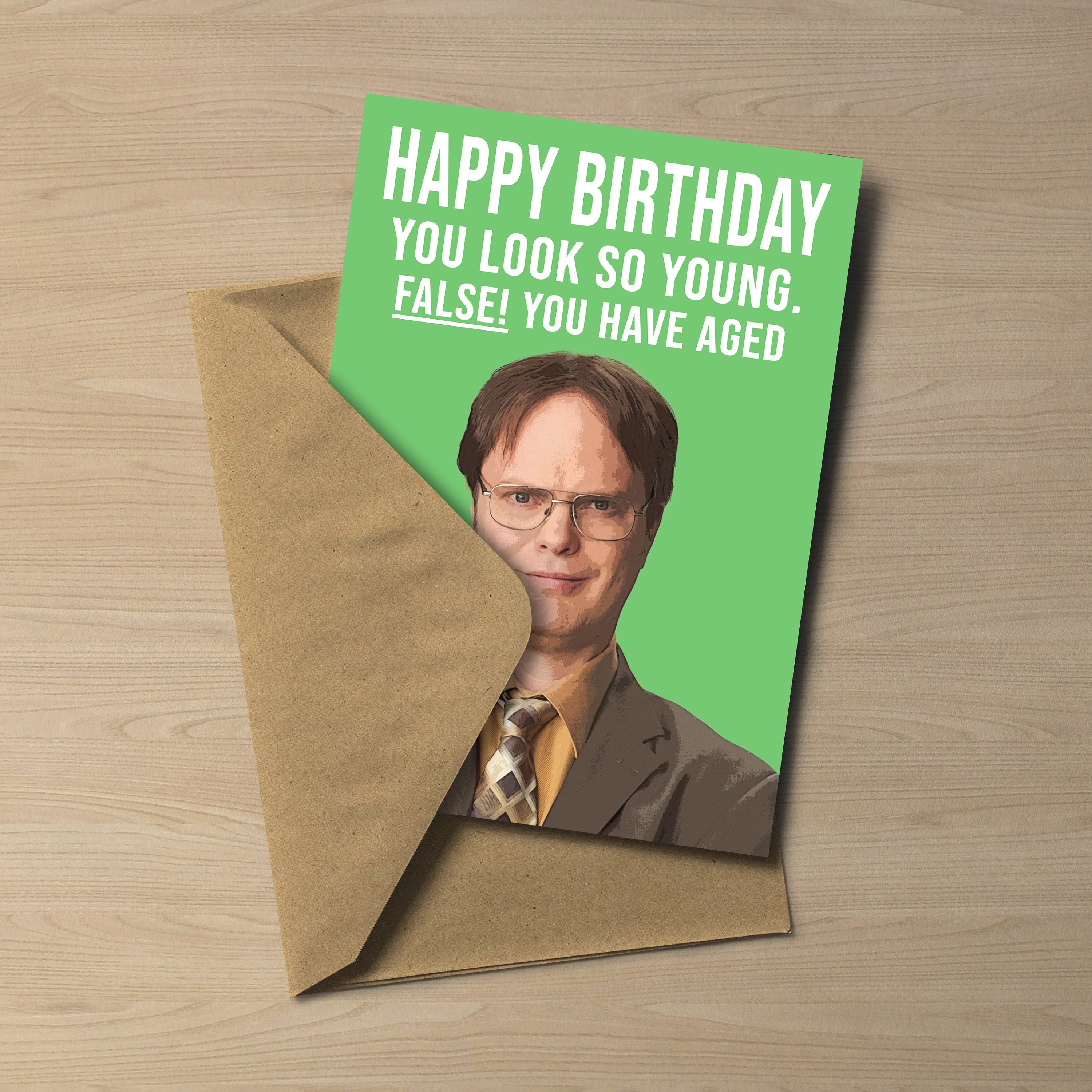 Dwight Schrute Birthday Card False You Have Aged the - Etsy UK