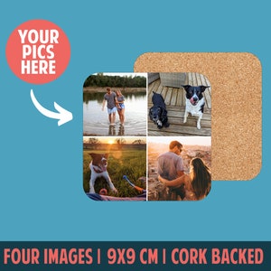 Personalized Photo Coaster: Custom Image & Text, Wooden Gloss Finish