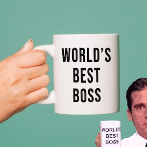 The Office - Taza del mejor jefe del mundo / Taza de Michael Scott / Regalo de The Office para EE. UU. / Regalo de cumpleaños divertido /