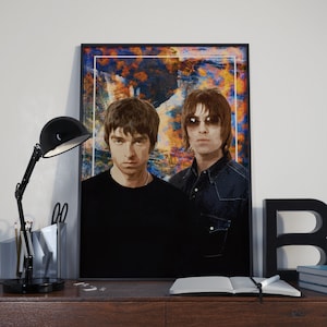 Oasis Poster: Liam & Noel Gallagher Abstract Art Print