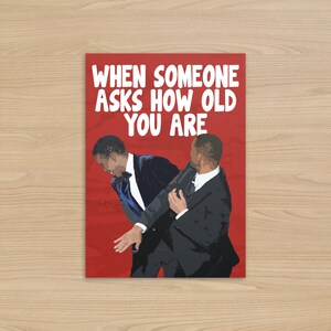 Will Smith, Chris Rock Oscar Card / Quando qualcuno ti chiede quanti anni hai / Meme Card