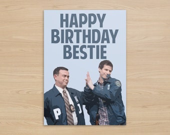 Jake & Charles Birthday Card | Happy Birthday Bestie | Peralta and Boyle | Brooklyn Nine Nine gift | Brooklyn 99