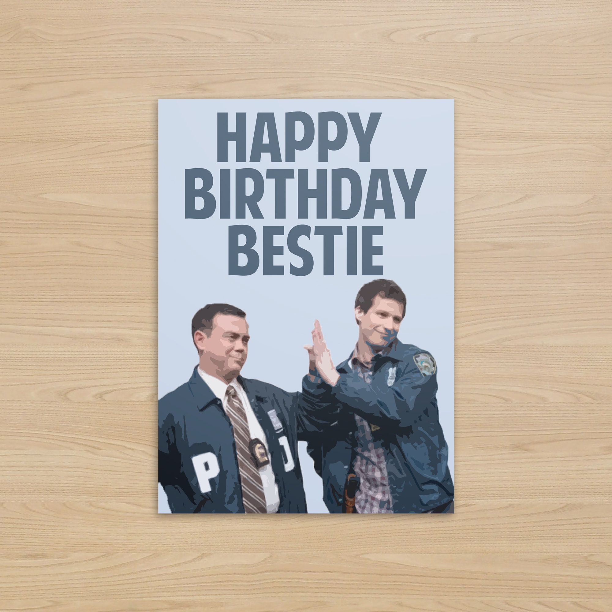 Jake & Charles Birthday Card Happy Birthday Bestie Peralta - Etsy