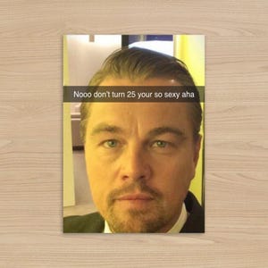 25e anniversaire de Leonardo DiCaprio | Carte meme amusante, cadeau personnalisé