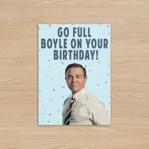Carte d'anniversaire Charles Boyle | Go Full Boyle le jour de votre anniversaire | Carte Brooklyn 99 | Charles Boyle Brooklyn neuf neuf