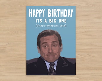 Biglietto di compleanno di Michael Scott / Biglietto di compleanno di The Office US / Biglietto "That's What She Sayd" / Regalo di compleanno divertente /