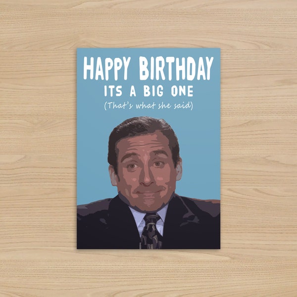 Biglietto di compleanno di Michael Scott / Biglietto di compleanno di The Office US / Biglietto "That's What She Sayd" / Regalo di compleanno divertente /